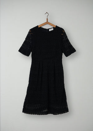 Reworn Lace Dress Size 12 (113) | Black
