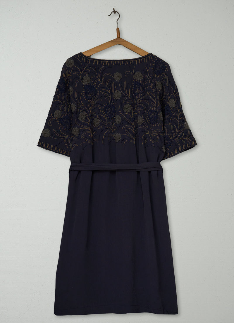 Reworn Beaded Kimono Dress Size 16 (2001) | Multi