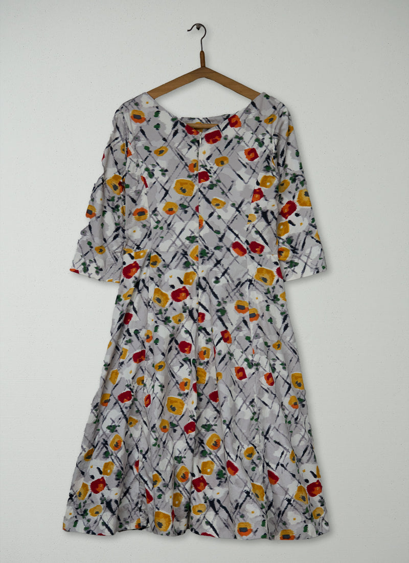 Reworn Abstract Print Dress Size 10 (1907) | Multi