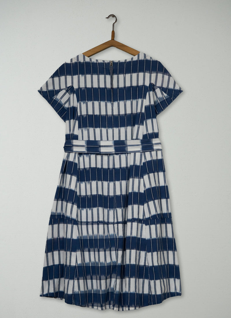Reworn Ikat Check Dress Size 8 (2149) | Multi