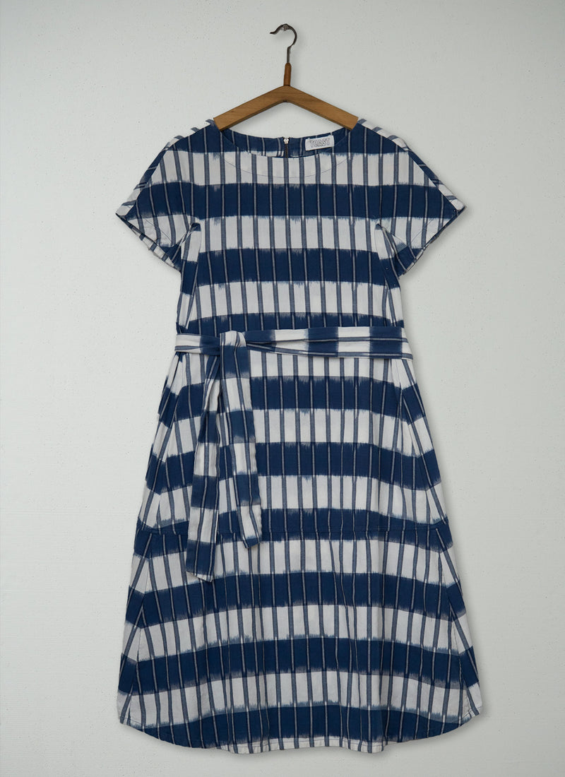 Reworn Ikat Check Dress Size 8 (2149) | Multi
