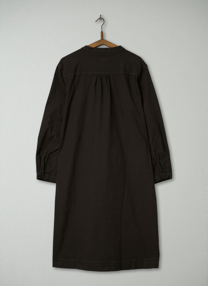 Reworn Ruffle Neck Shirt Dress Size 8 (2235) | Brown