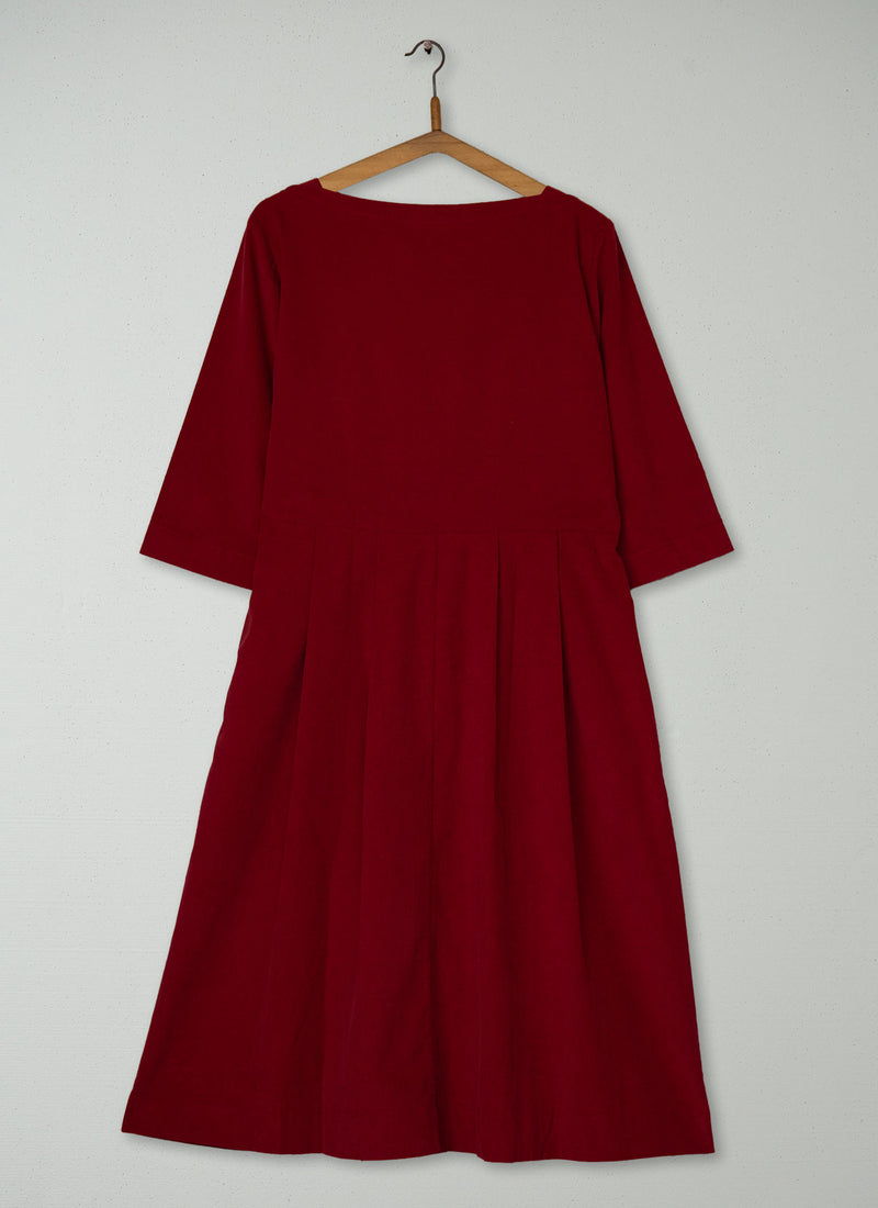 Reworn Needlecord Franca Dress Size 12 (2116) | Carmine