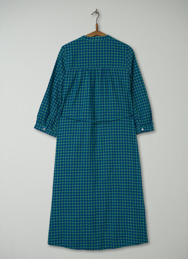 Reworn Check Cotton Dress Size 10 (2016) | Blue Green