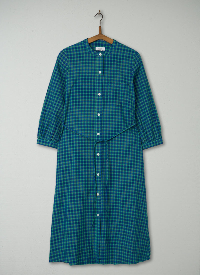 Reworn Check Cotton Dress Size 10 (2016) | Blue Green