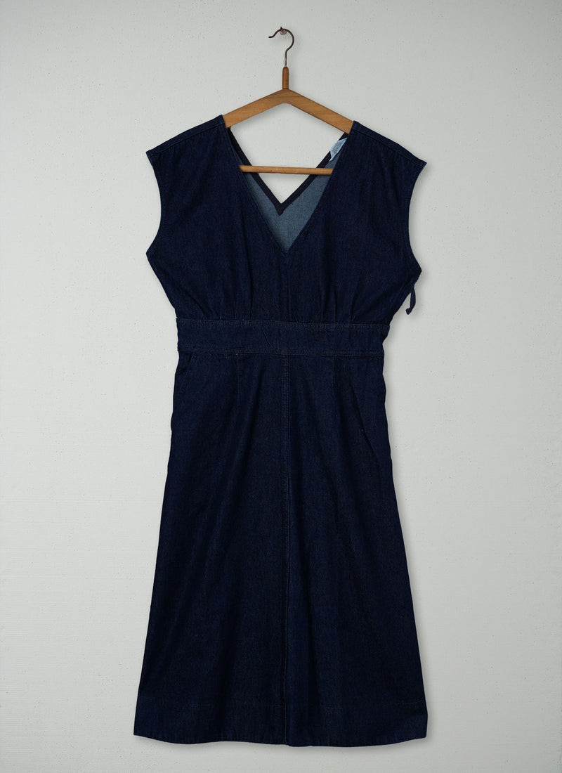 Reworn V Neck Dress Size 6 (2002) | Indigo