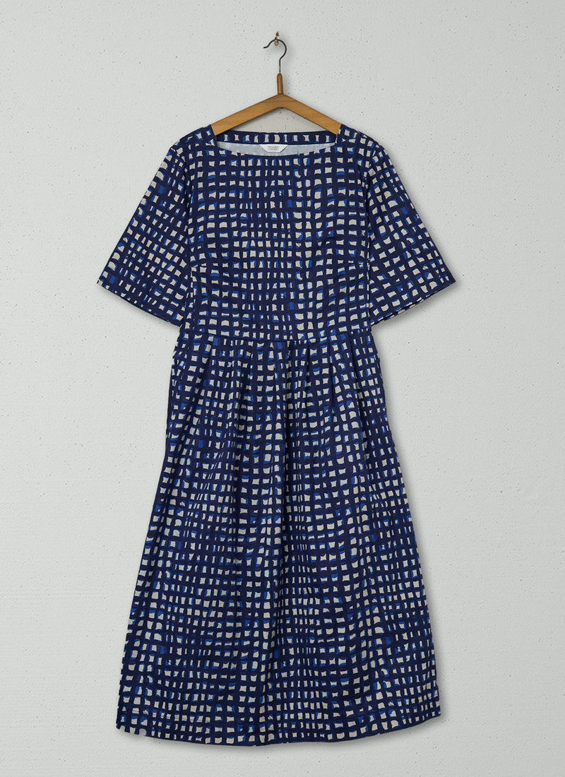 Reworn Anni Print Poplin Dress Size 14 (2226) | Multi
