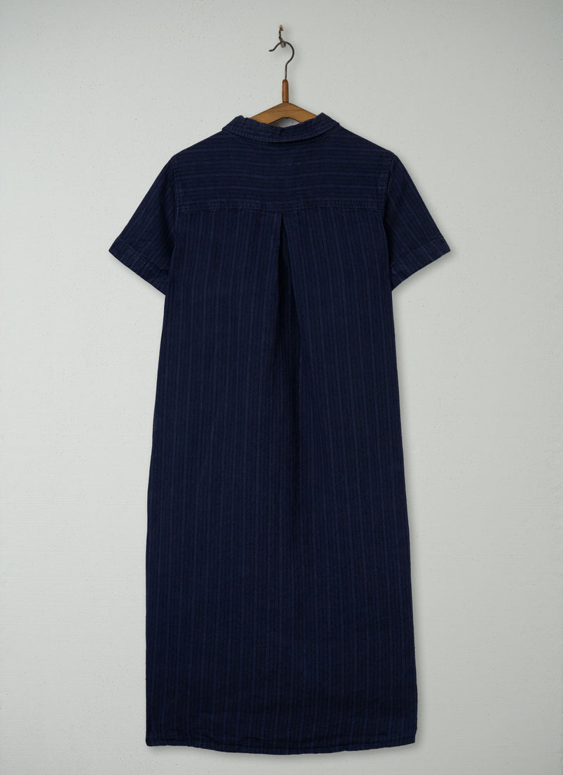 Reworn Linen Swingy Dress Size 8 (1958) | Slate Blue