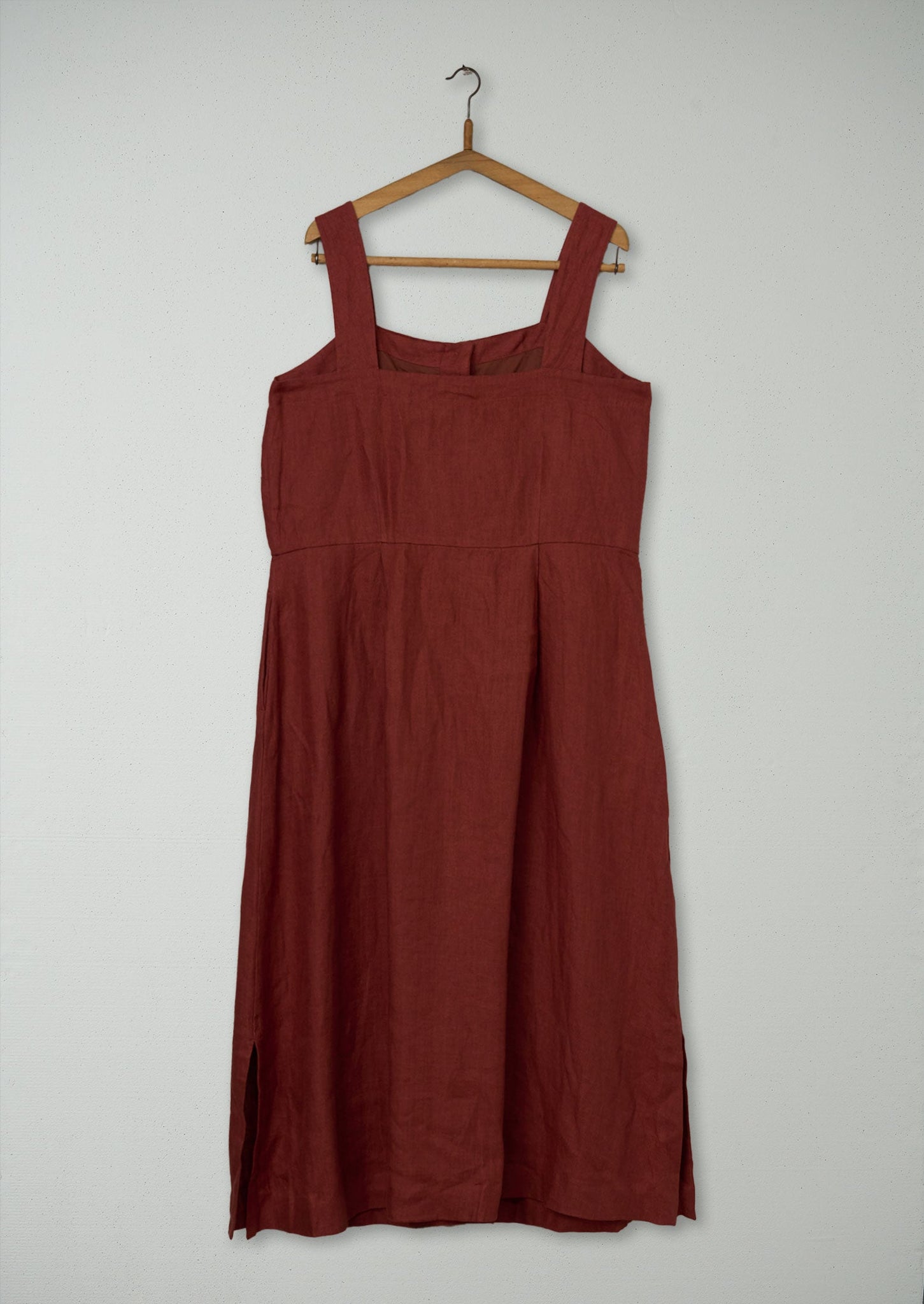 Reworn Linen Twill Sun Dress Size 18 (1001) | Raw Sienna