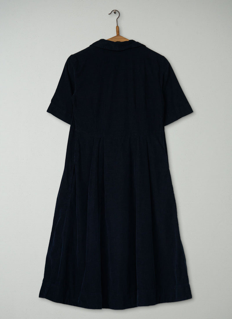 Reworn Needlecord Pleat Dress Size 6 (1915) | Slate