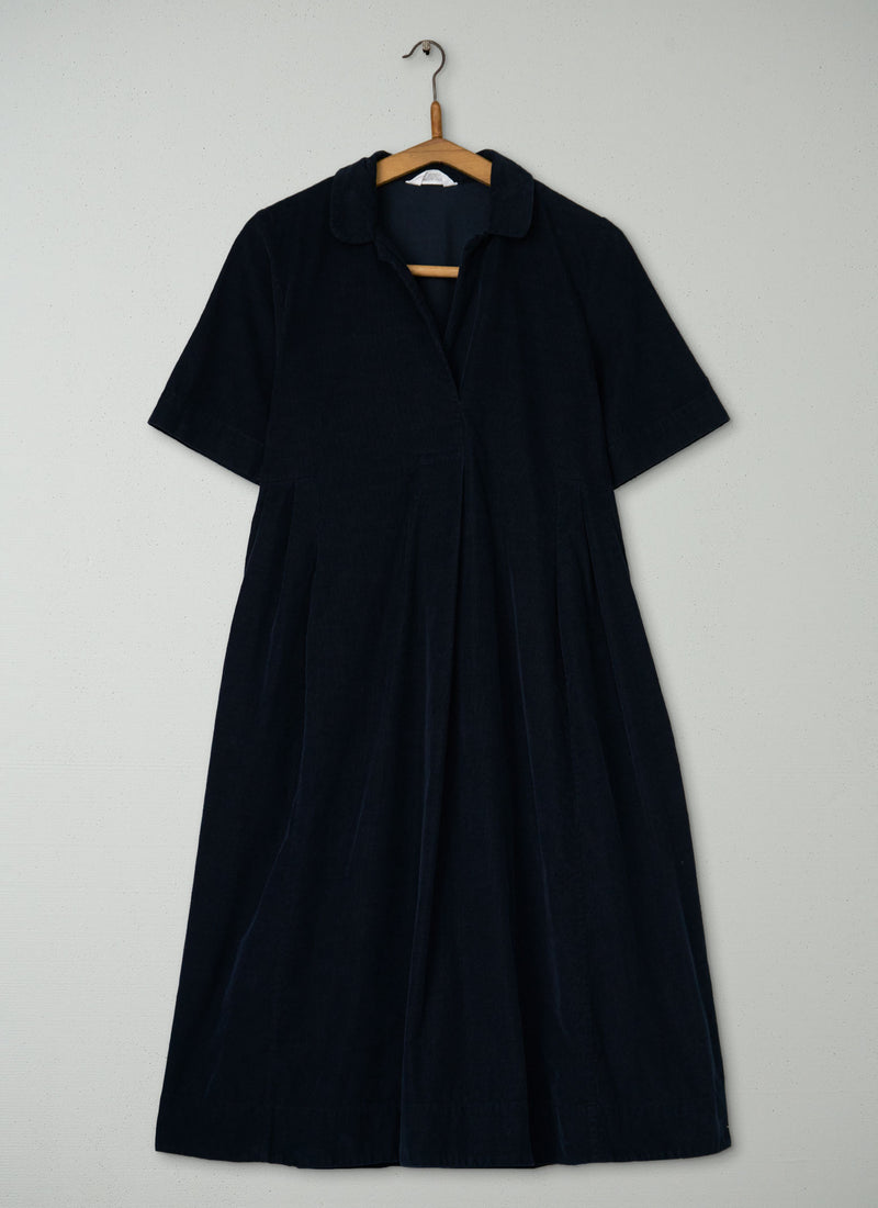 Reworn Needlecord Pleat Dress Size 6 (1915) | Slate
