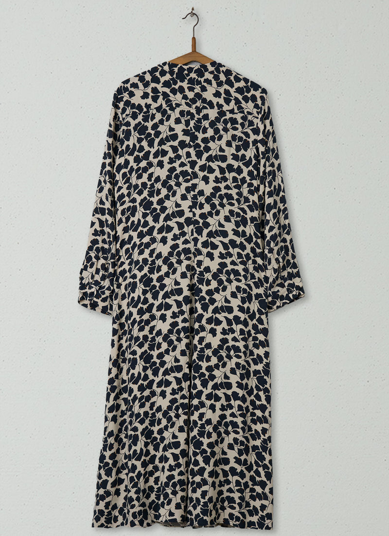 Reworn Trailing Leaf Pintuck Dress Size 14 (1903) | Multi