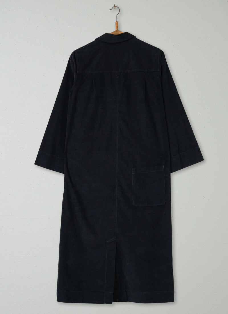 Reworn Needlecord Shirt Dress Size 14 (2124) | Brown Slate