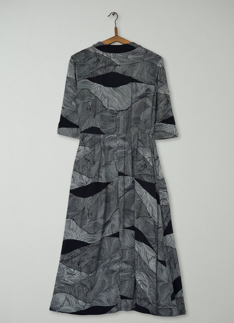 Reworn Wave Print Dress Size 6 Multi (1878) | Multi