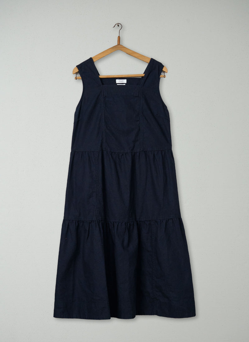 Reworn Hemp Cotton Canvas Dress Size 18 (1961) | Slate