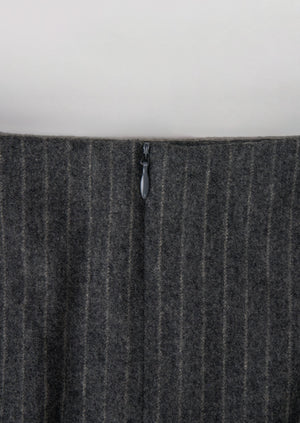 Reworn Pinstripe Pencil Skirt Size 12 (064) | Grey