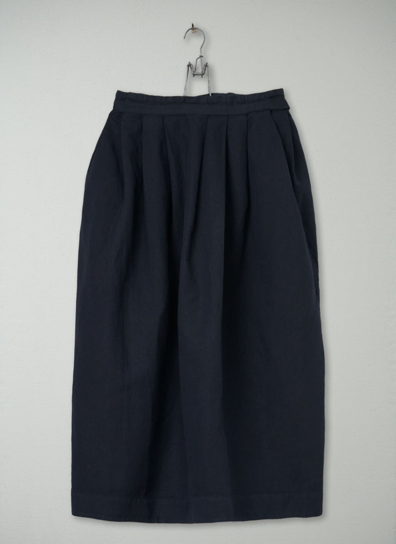 Reworn Cotton Linen Pleated Skirt Size 16 (363) | Slate