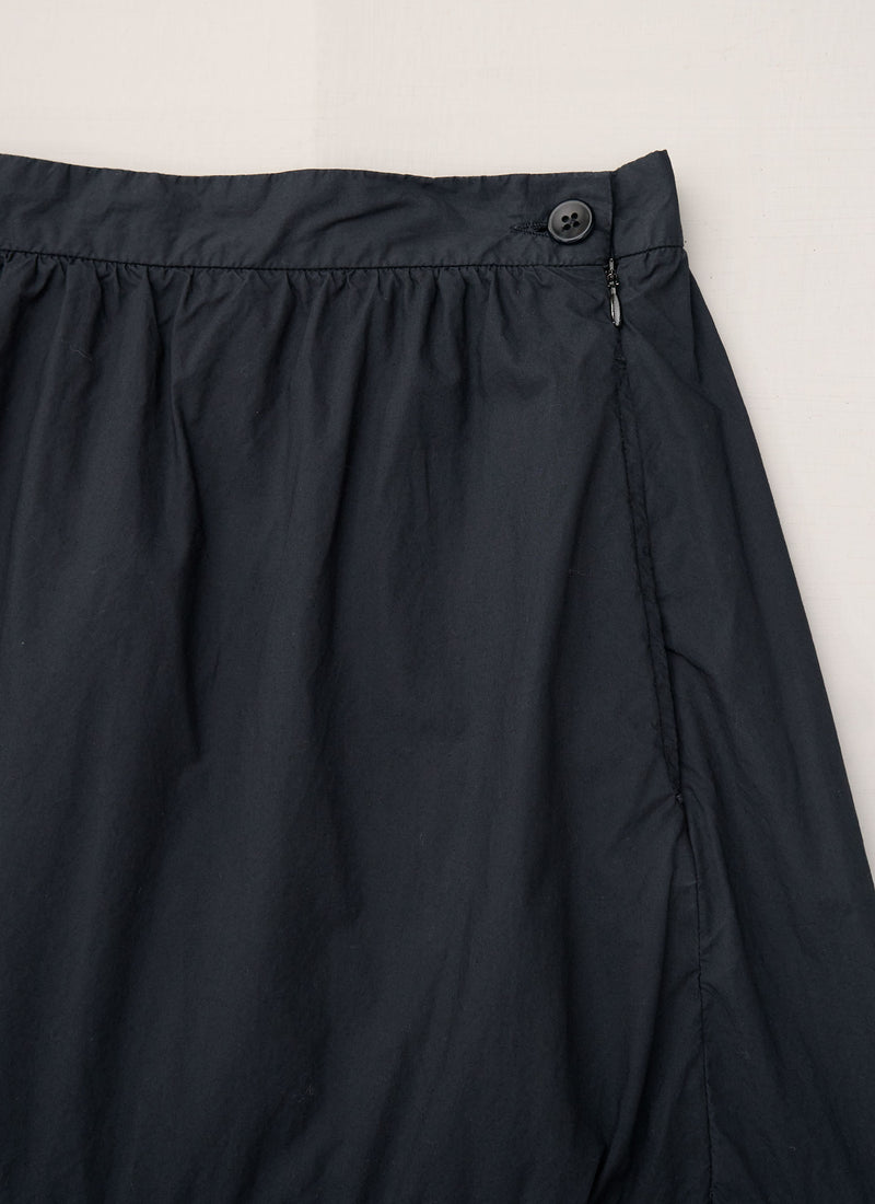 Reworn Tiered Cotton Poplin Skirt Size 12 (363) | Blue Grey