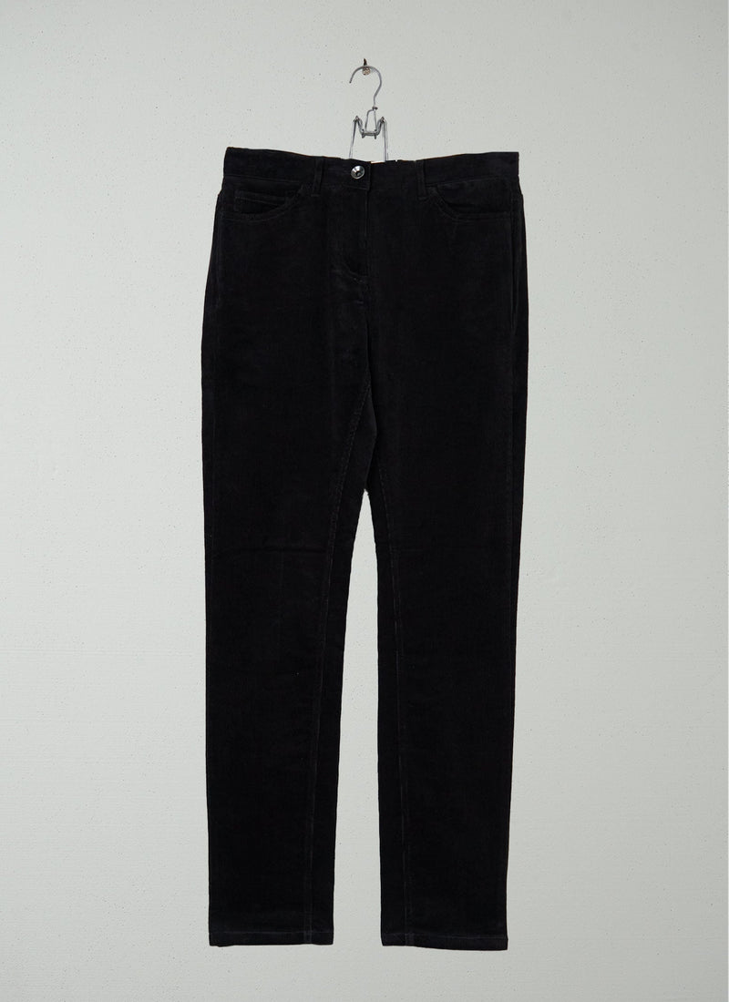 Reworn Stretch Cord Skinny Jeans Size 14 (1680) | Black