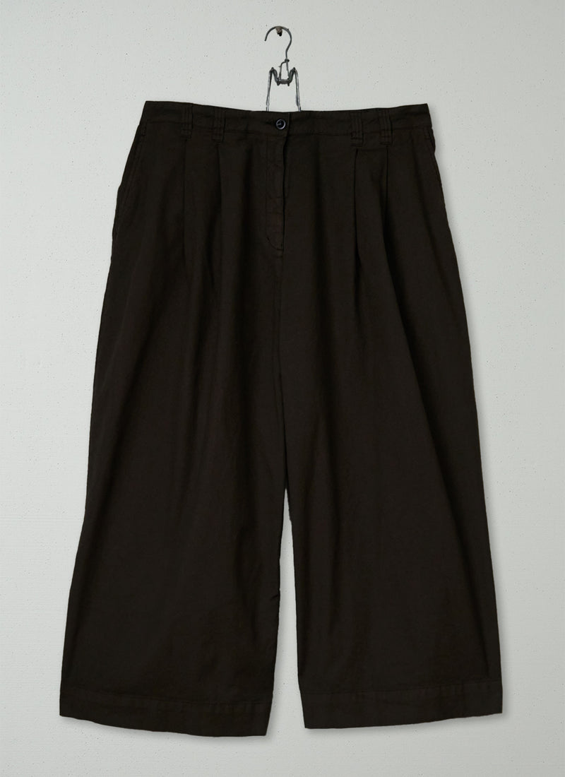 Reworn Canvas Pleat Front Trousers Size 6 (1560) | Verde Gris