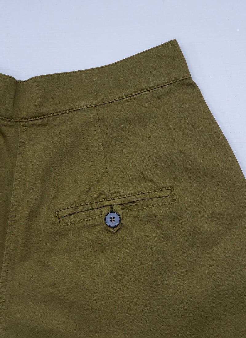 Reworn Sateen Culottes Size 10 (1381) | Olive