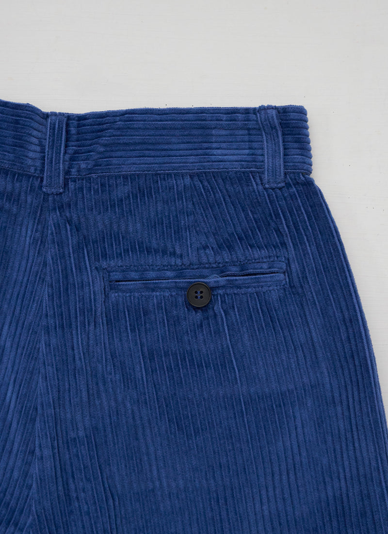 Reworn Side Button Cord Trousers Size 18 (1321) | Soft Blue
