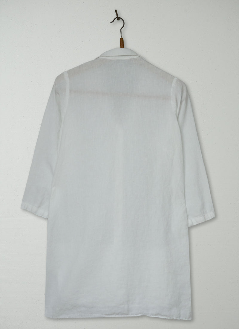 Reworn Linen Tunic Top Size 8 (1131) | White