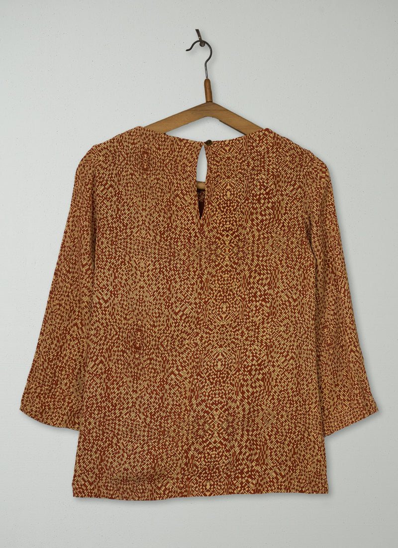 Reworn Hanni Print Top Size 8 (1139) | Multi