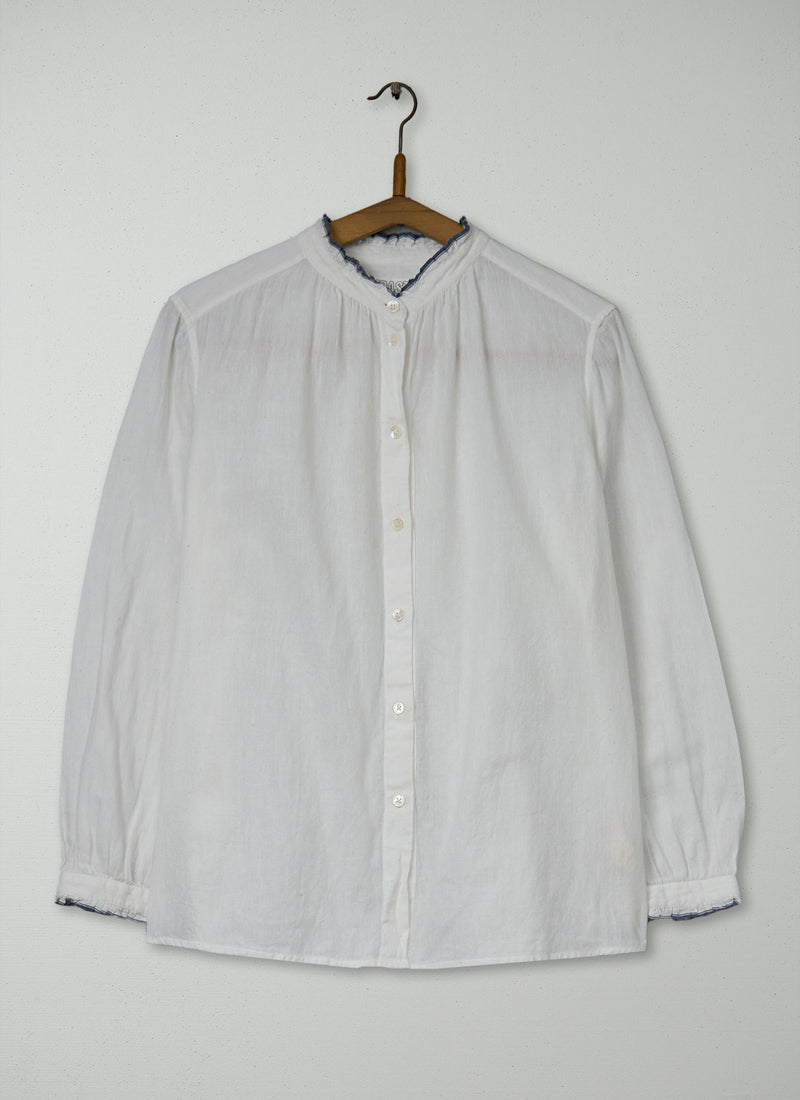 Reworn Cotton Khadi Shirt Size 8 (1109) | White