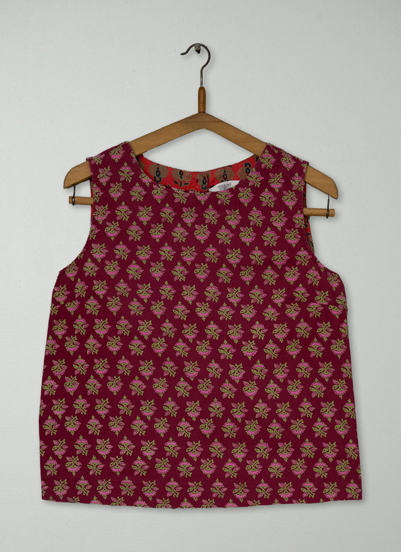 Reworn Block Print Top Size 16 (1019) | Multi