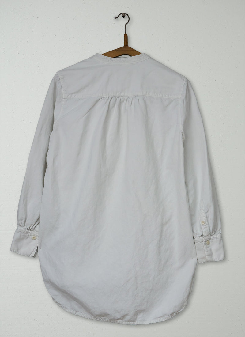 Reworn Cotton Linen Twill Long Shirt Size 8 (1072) | Off White