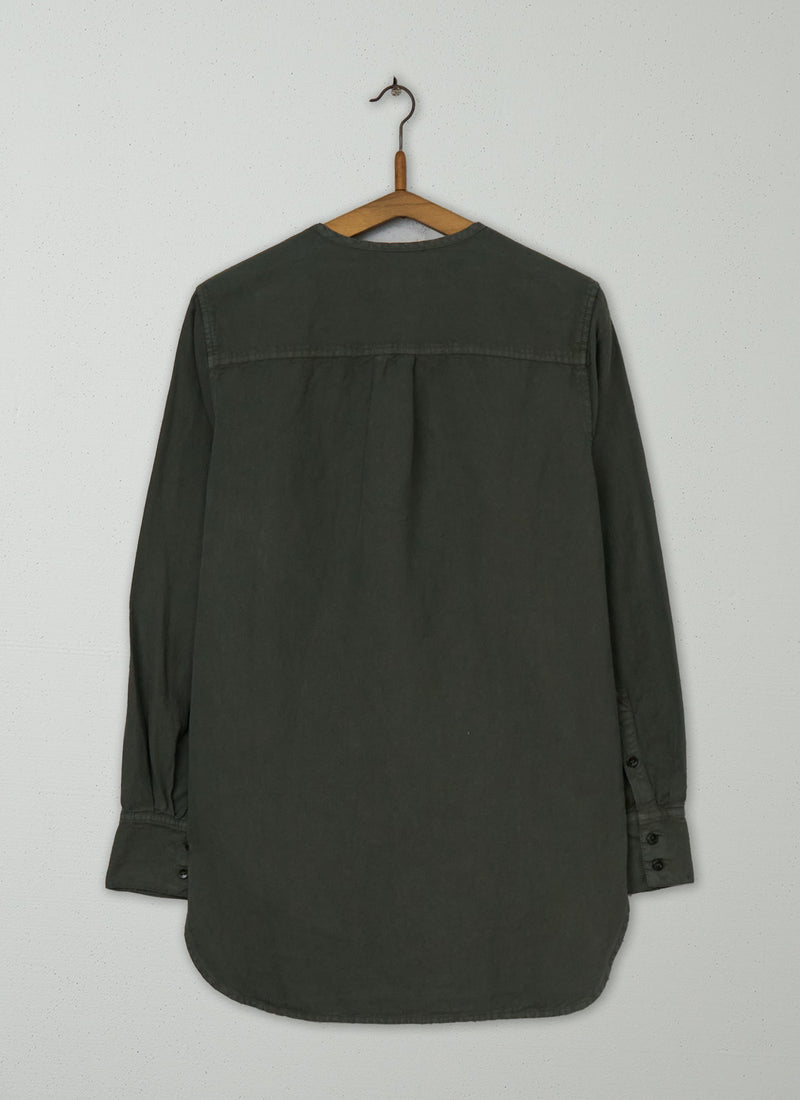 Reworn Cotton Linen Shirt Size 16 (1060) | Dusted Khaki