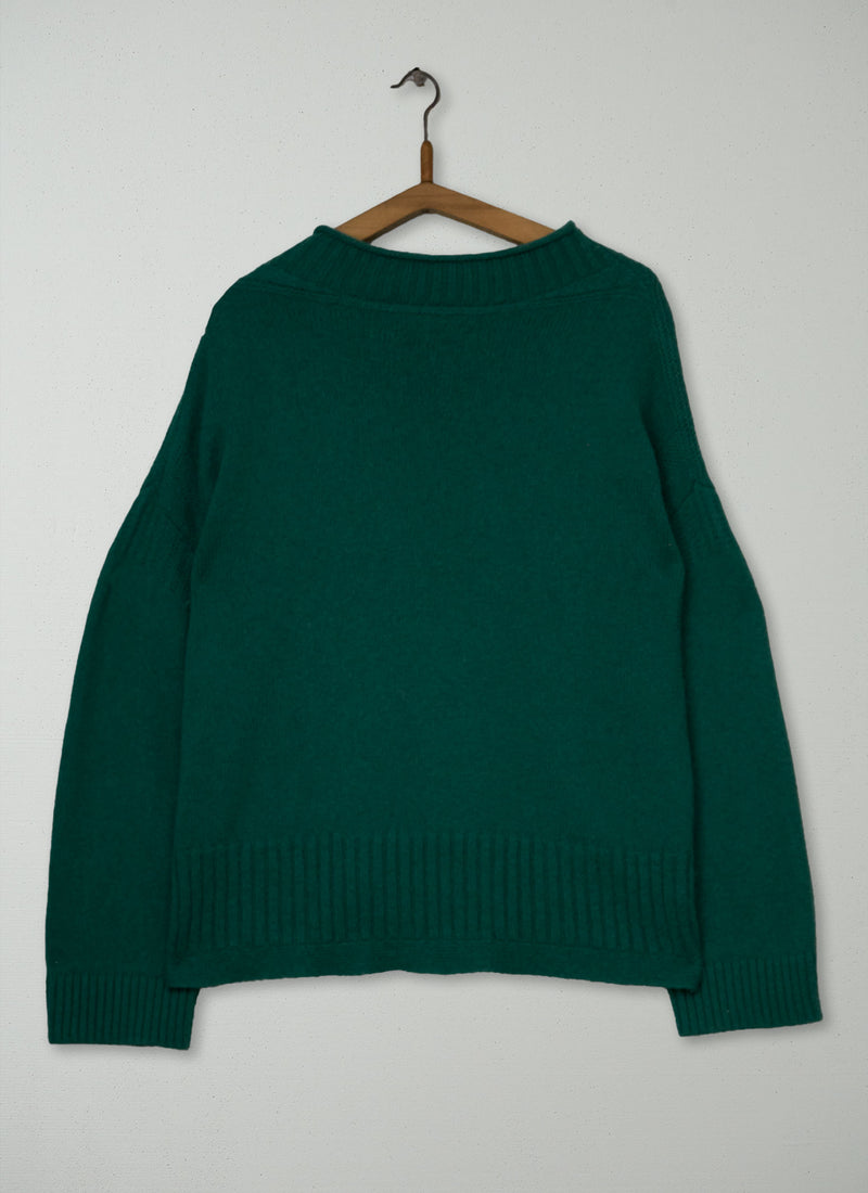 Reworn Mariner Wool Cotton Sweater Size M (720) | Green