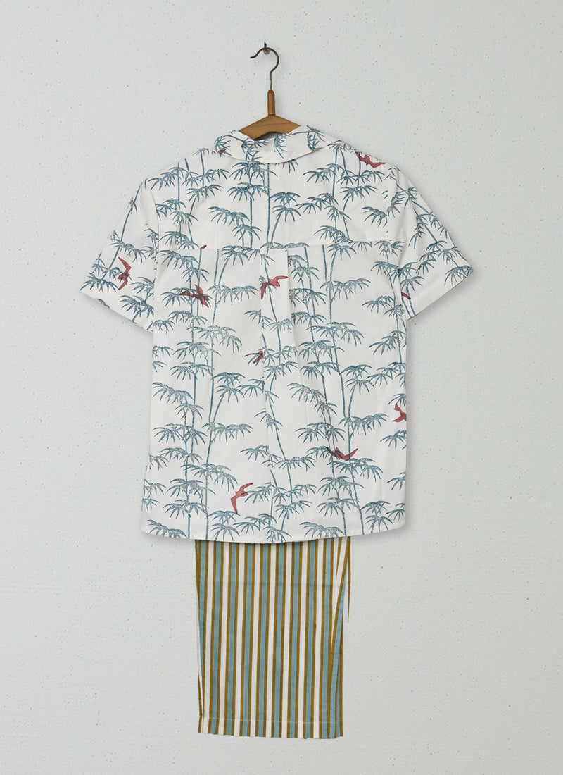 Reworn Block Print Pyjamas Size XS (247) | Multi