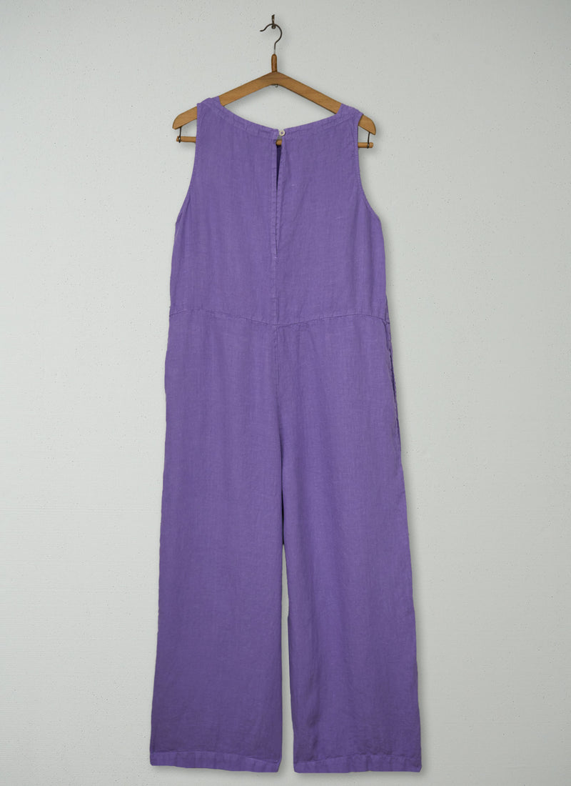 Reworn Linen Sleeveless Jumpsuit Size M (1455) | Lilac