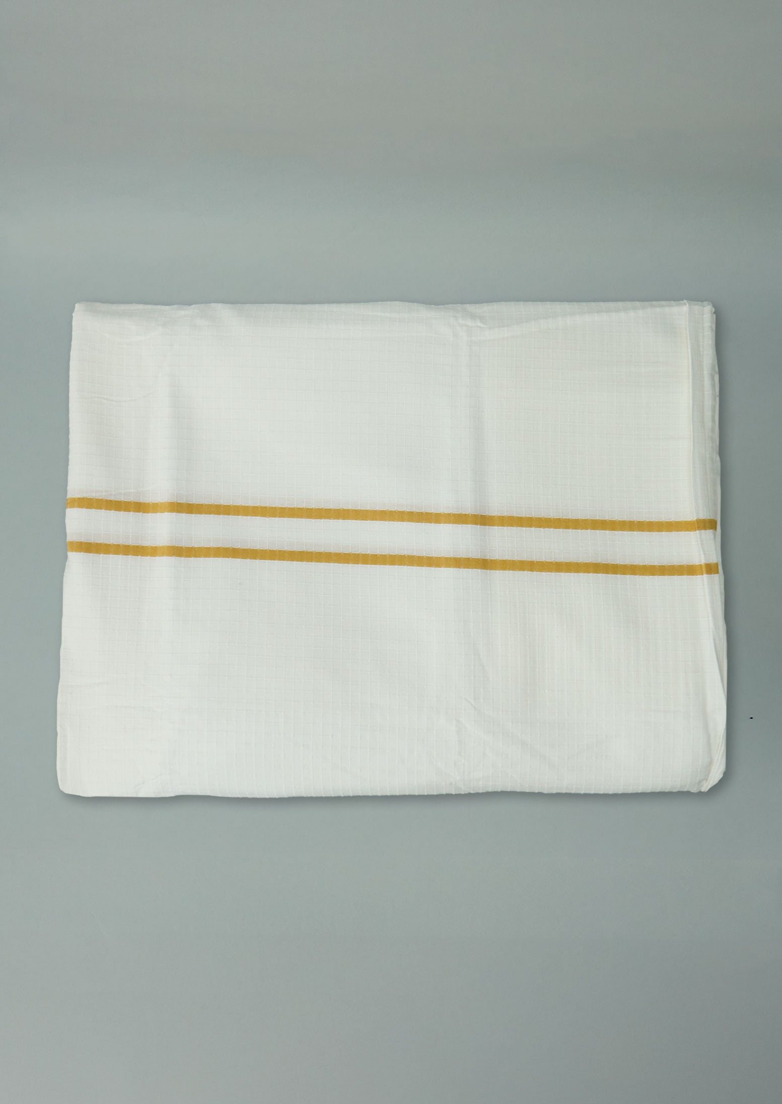Reworn Organic Cotton Varali US Duvet Cover (034) | Chalk/Ochre