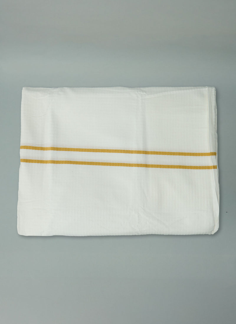 Reworn Organic Cotton Varali US Duvet Cover (042) | Chalk/Ochre