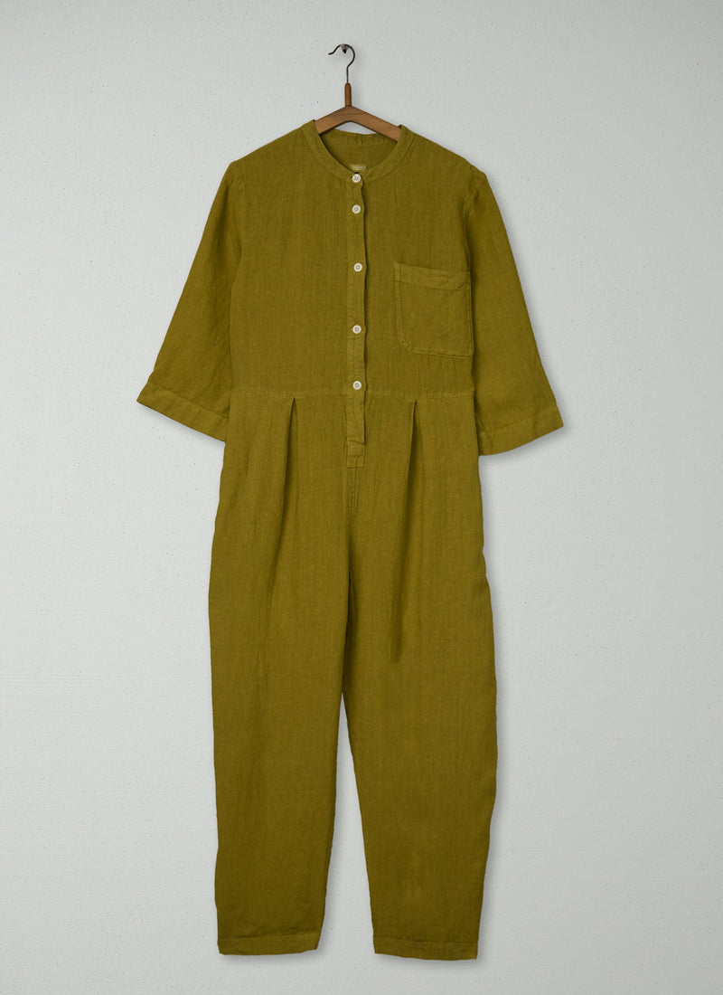 Reworn Linen Jumpsuit Size XS (1663) | Citrus Green
