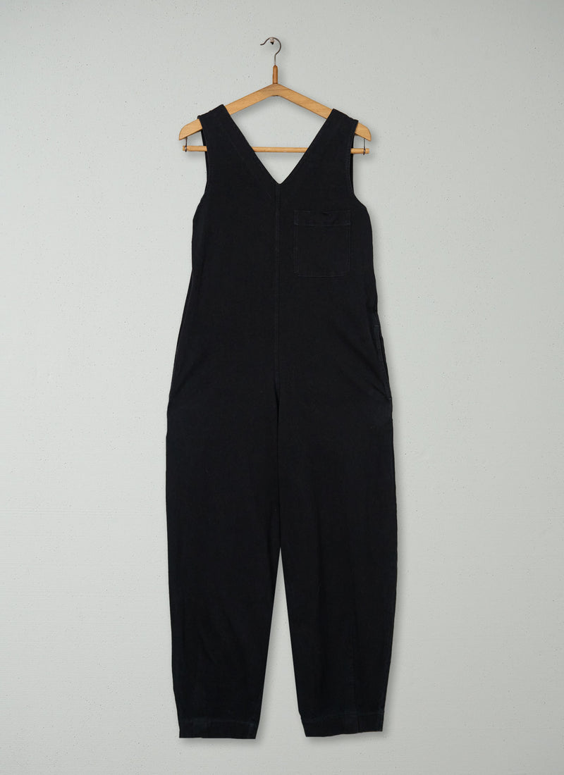 Reworn Cotton Jersey Jumpsuit Size L (1459) | Washed Black