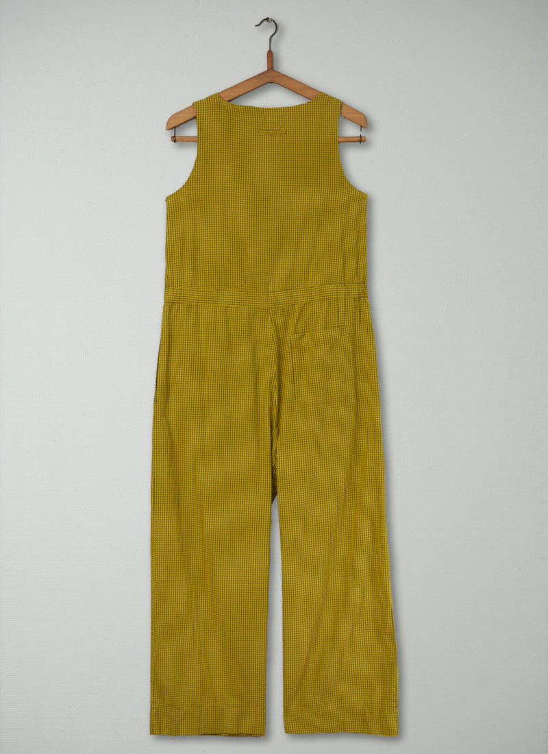 Reworn Check Crinkle Cotton Jumpsuit Size XXS (1414) | Multi