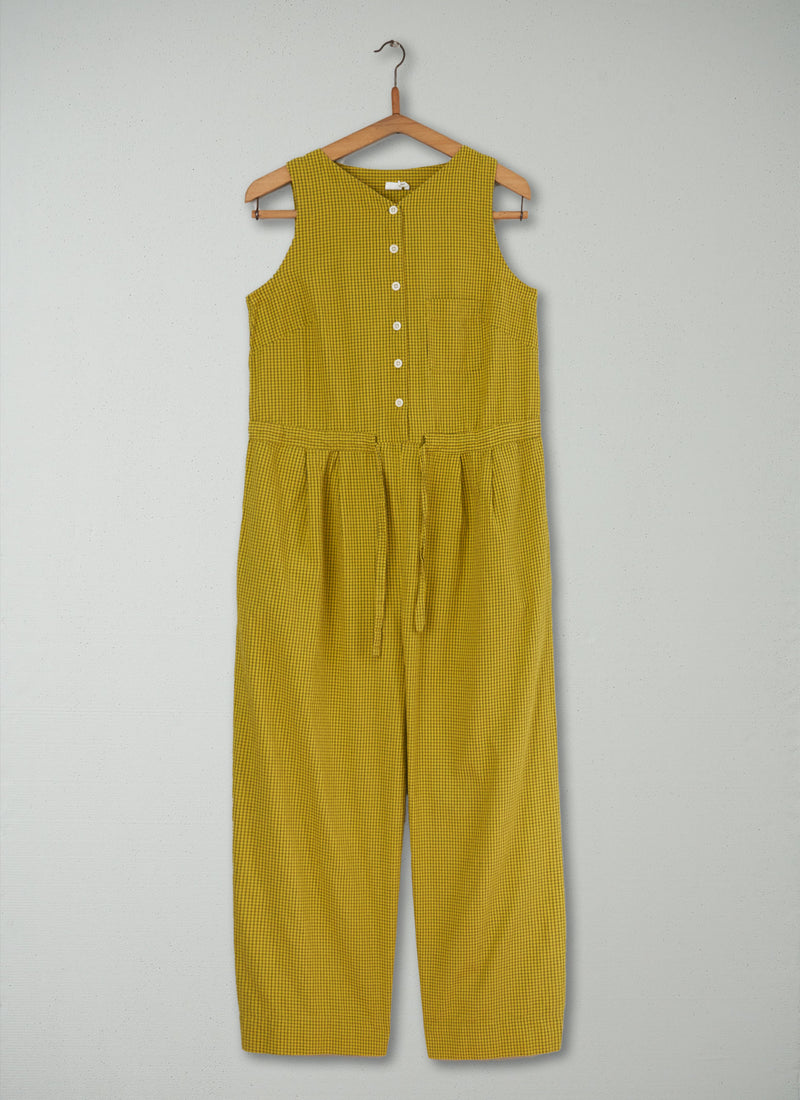 Reworn Check Crinkle Cotton Jumpsuit Size XXS (1414) | Multi
