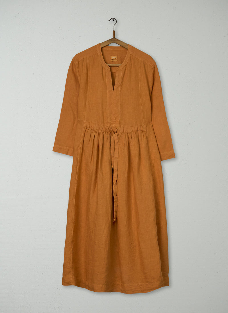 knee length dresses for ladies Reworn Linen Dress Size L (1731)