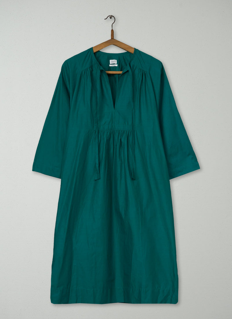 Reworn Cotton Voile Kaftan Dress Size XXS (2074) | Teal