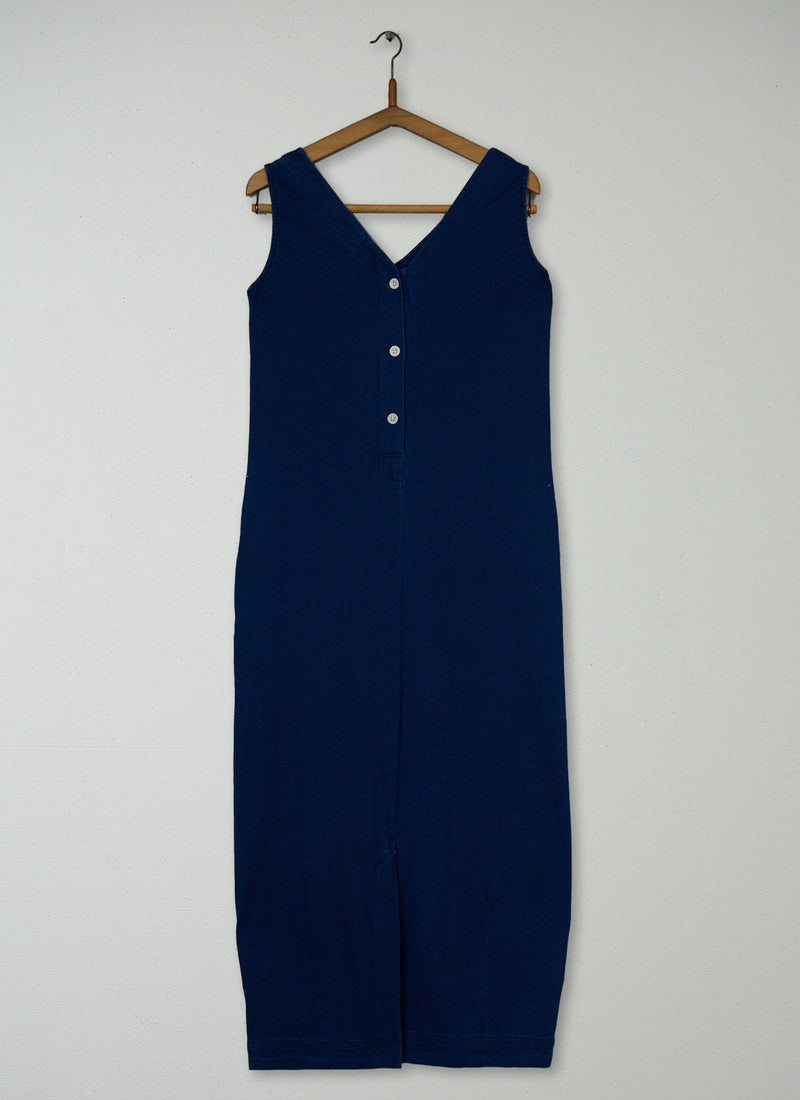Reworn V Neck Jersey Dress Size S (2064) | Washed Indigo