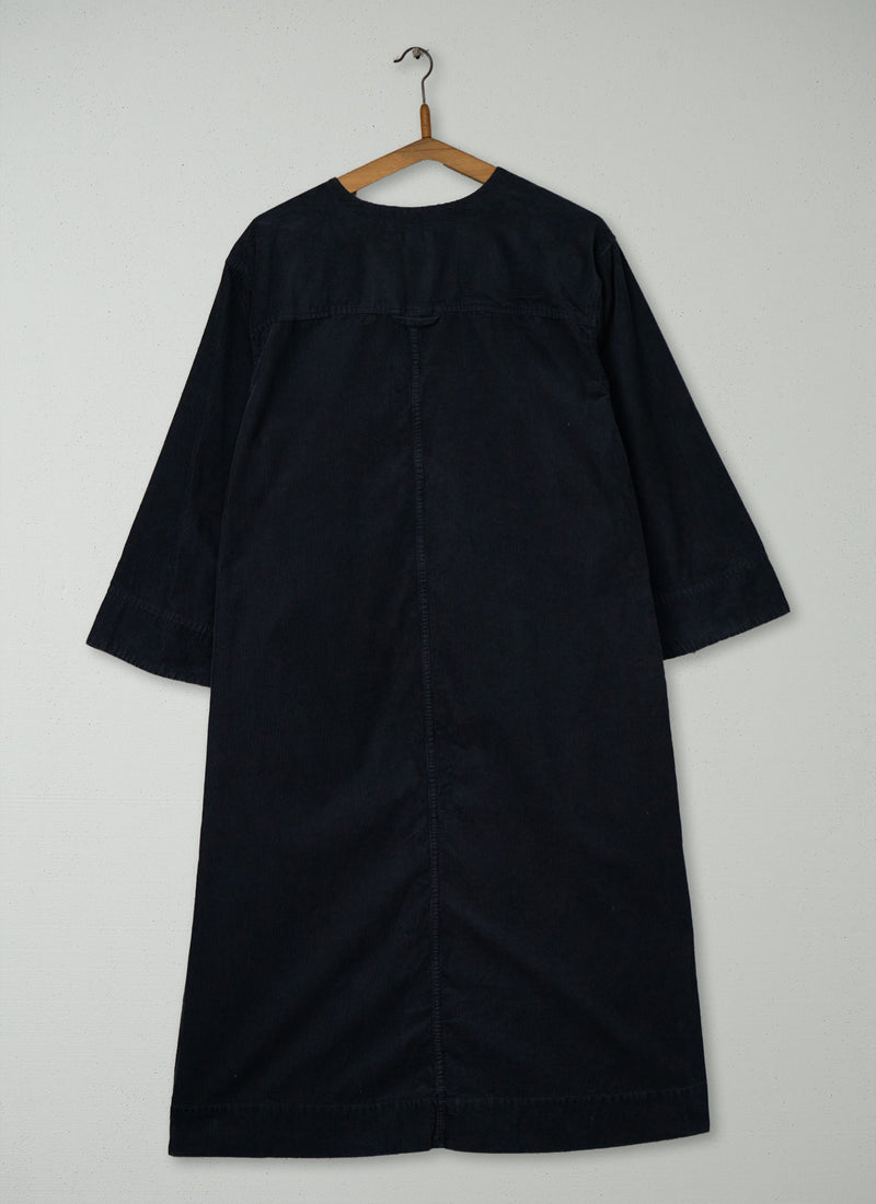 Reworn Cord Tunic Dress Size M (1934) | Charcoal