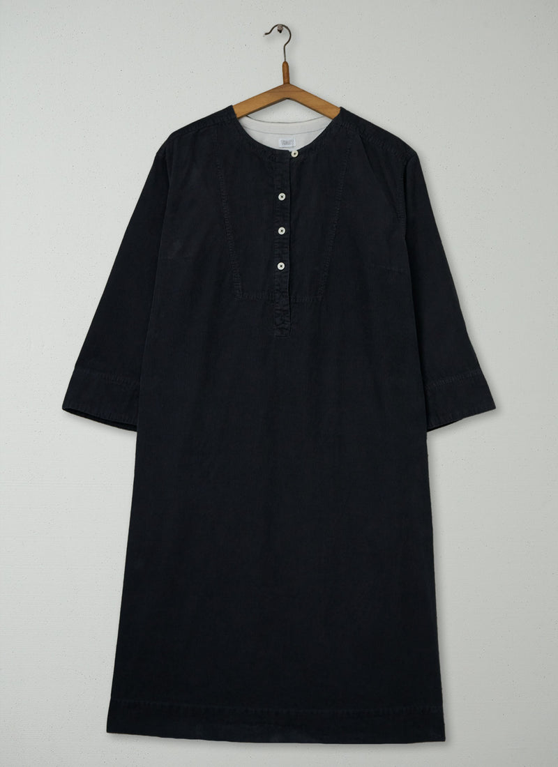 Reworn Cord Tunic Dress Size M (1934) | Charcoal