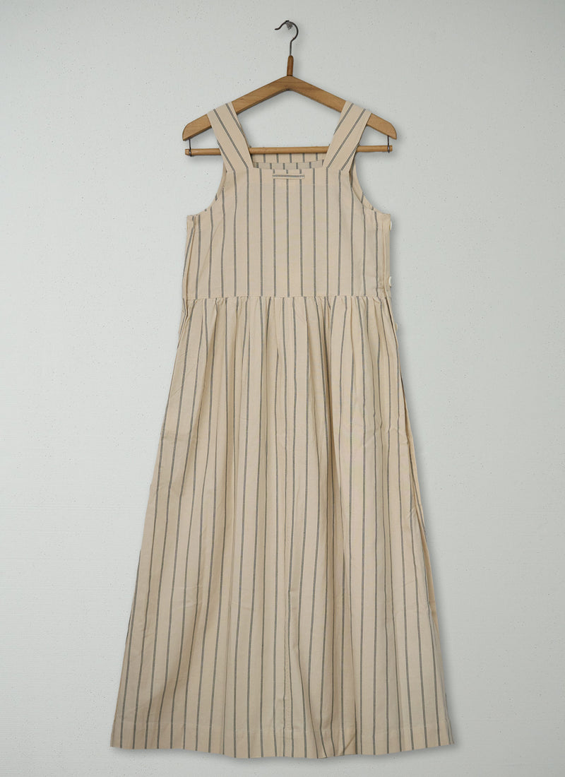 Reworn Stripe Cotton Pinafore Dress Size 16 (2166) | Multi