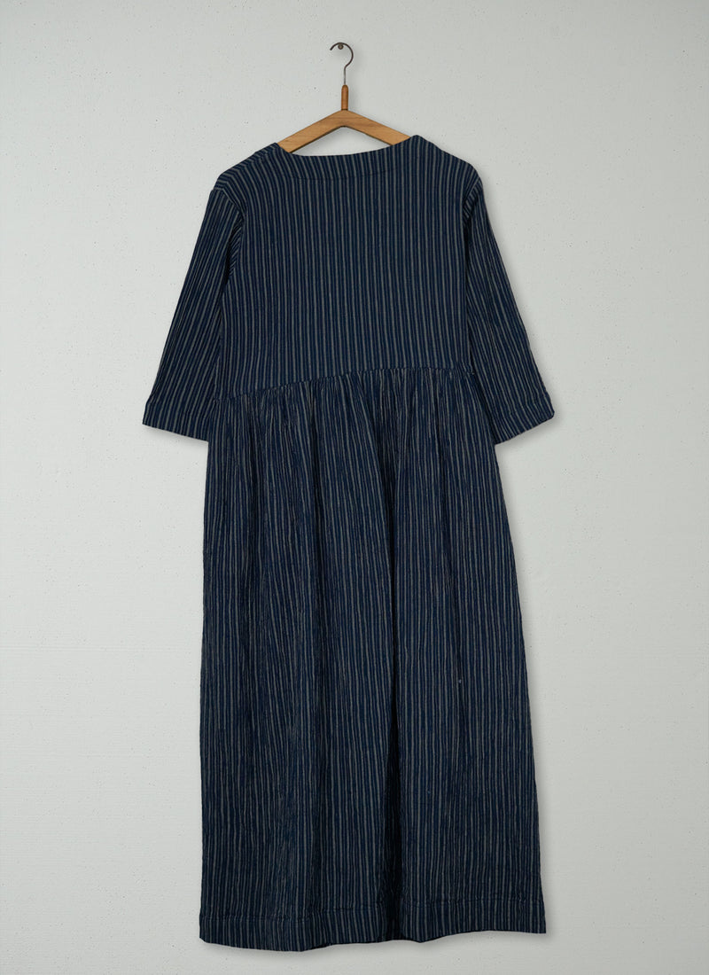 Reworn Stripe Crinkle Cotton Dress Size M (2114) | Multi