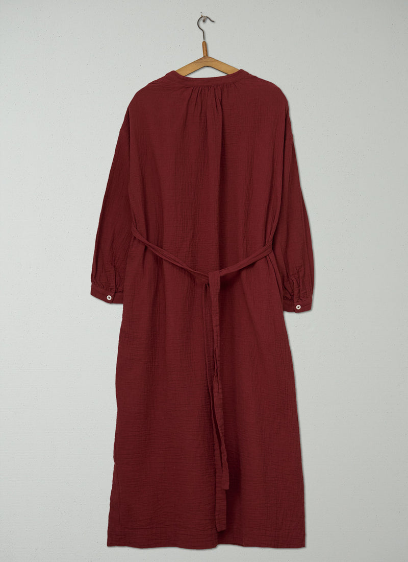 Reworn Crinkle Cotton Gauze Dress Size S (2108) | Tomato Red