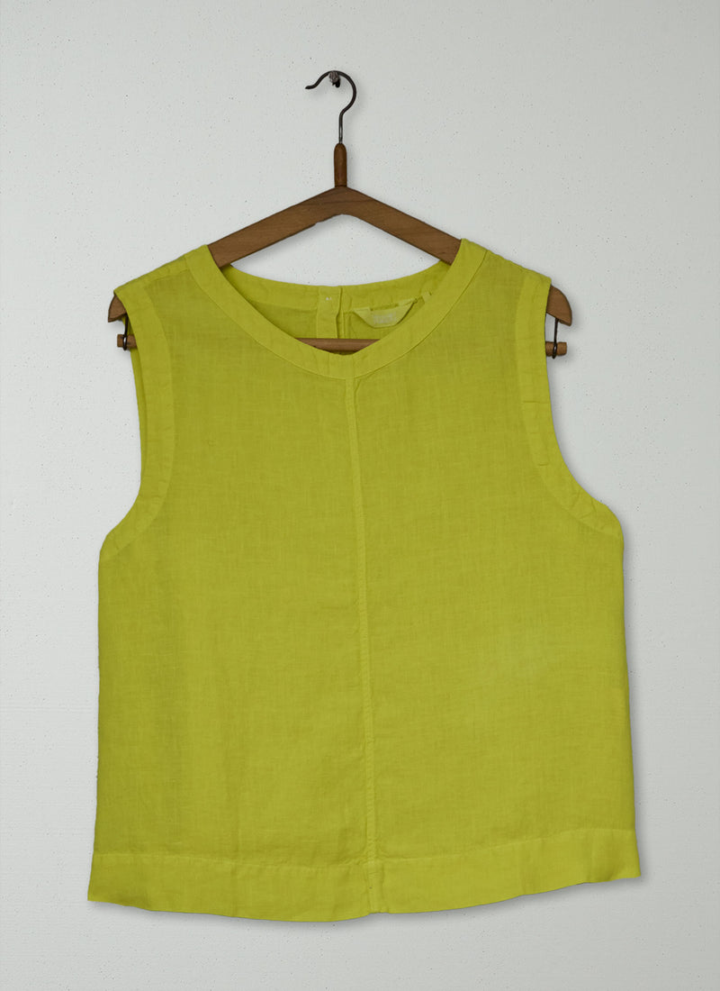 Reworn Garment Dyed Linen Tank Size M (1025) | Yellow Glow